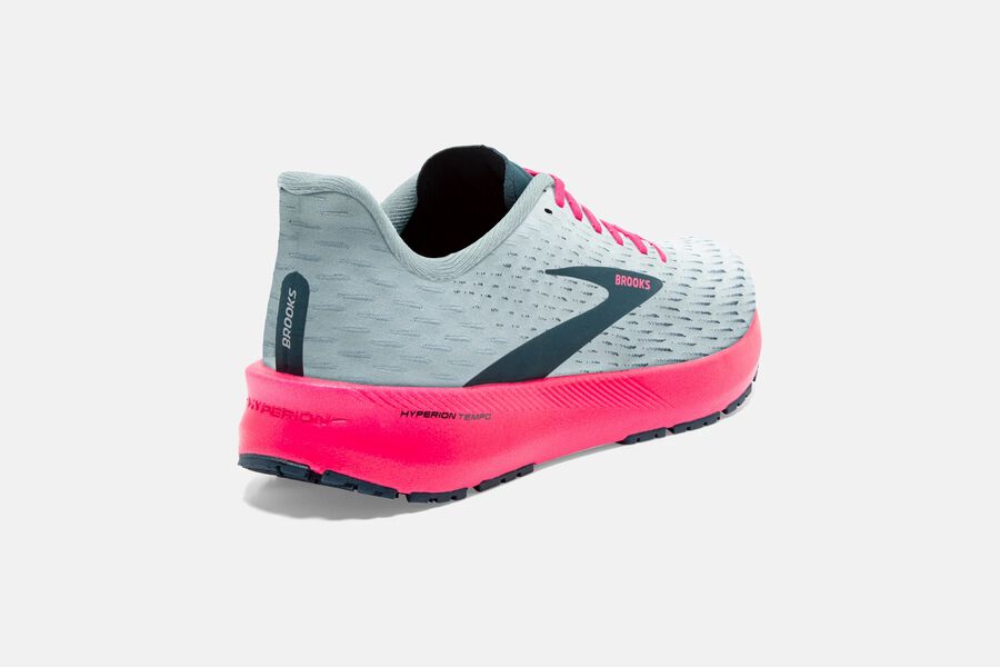 Hyperion Tempo Road Brooks Running Shoes NZ Womens - Grey/Pink - PKOSJY-587